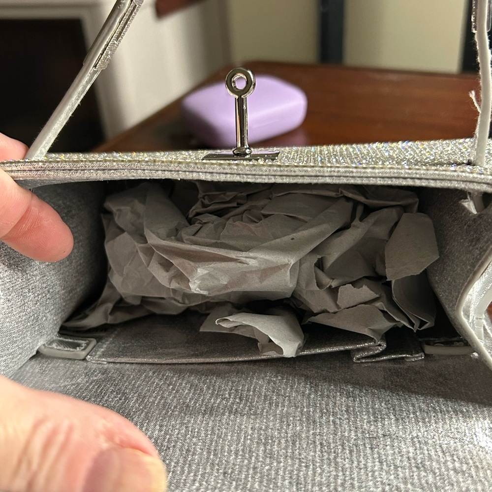 Silver Rhinestone Small Satchel - Picture 3 of 5